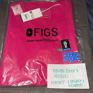 Large Shocking Pink FIGS Catarina top